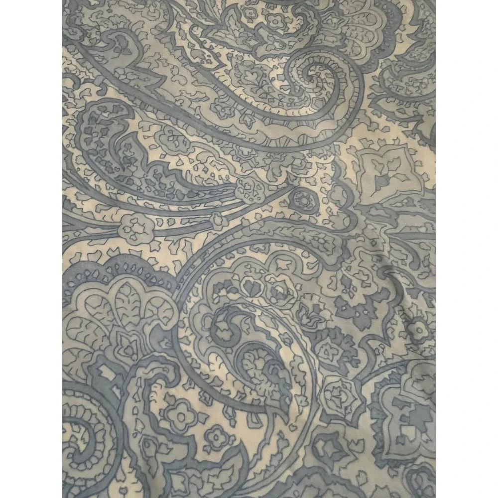Lauren Ralph Lauren Home Queen Flat Sheet Blue White Paisley 100% Cotton Bedding